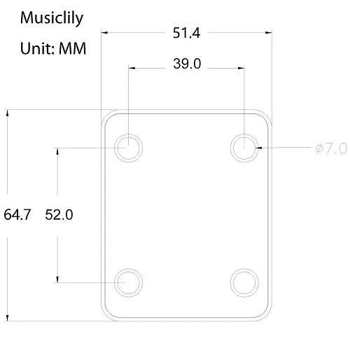 Musiclily M188 Накладка крепления грифа, хром.