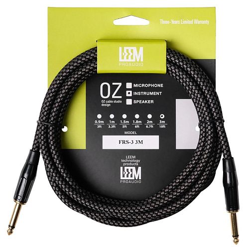 Leem FRS-3(GR/BK) Кабель инструментальный, черный/серый.